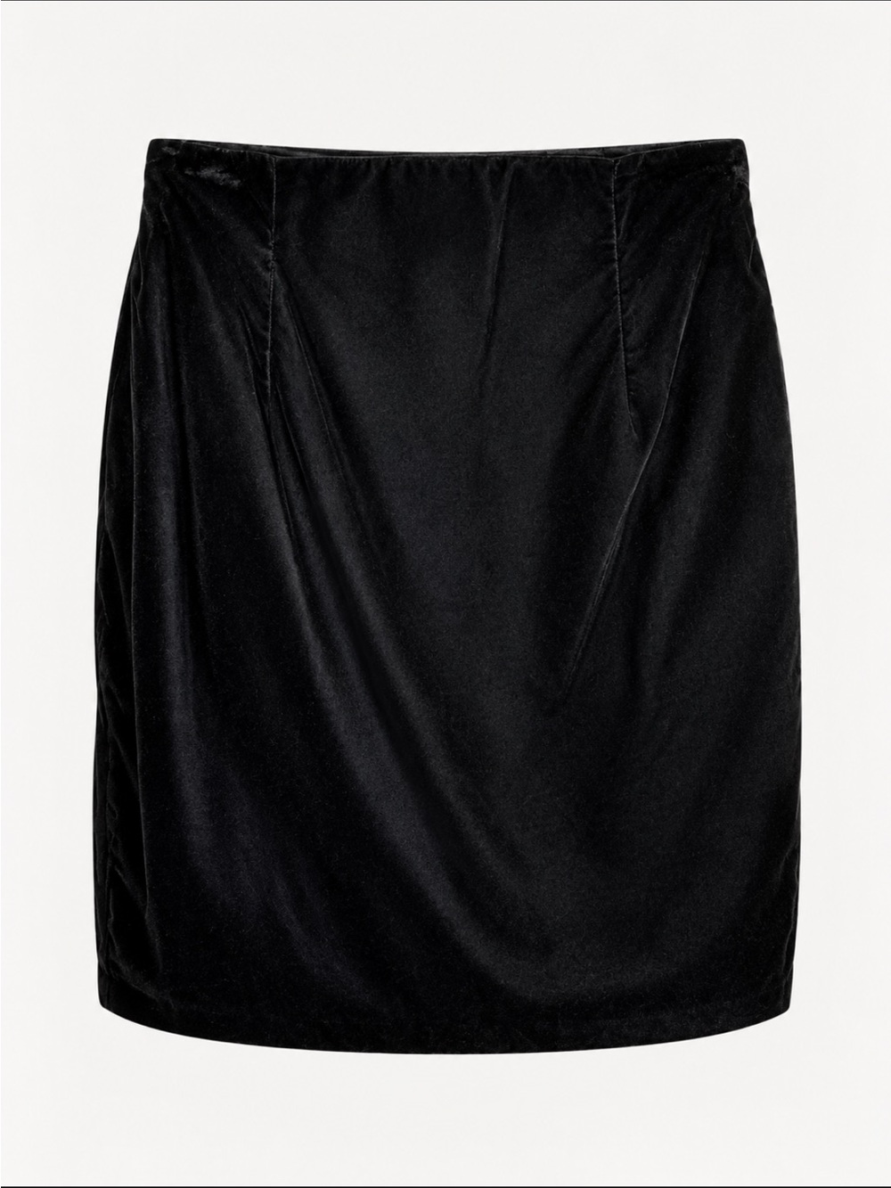 Vintage Black Velvet Pencil Skirt NWOT Tailored Fit, Formal, Full Lining